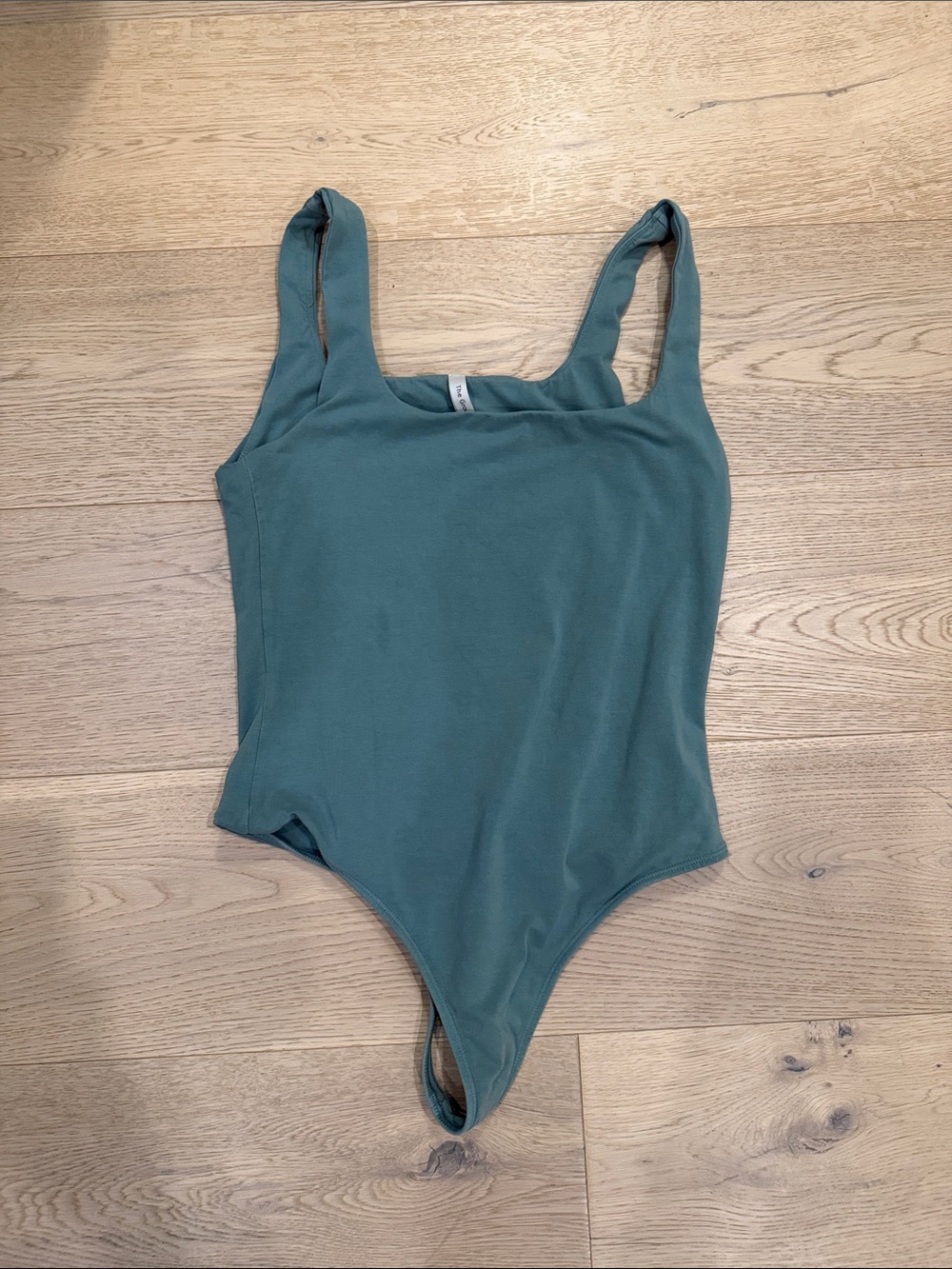 Babaton Sleek Green Scoop Neck Bodysuit